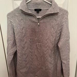 JCrew cable-knit half-zip sweater in Supersoft yarn